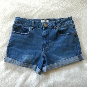 Forever 21 Los Angeles Denim Short Shorts Cuffed Medium Wash Summer Size 27